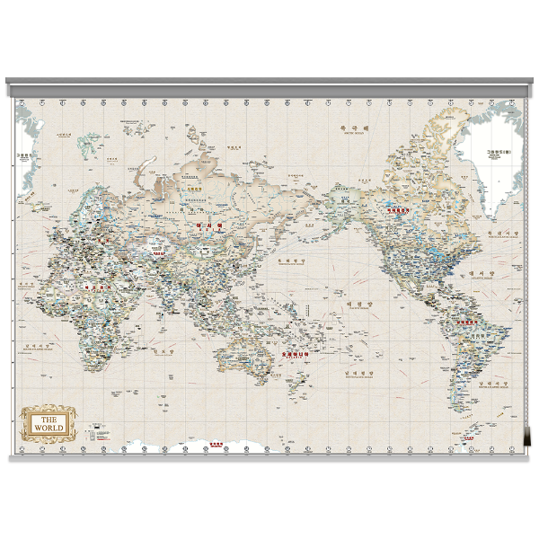 세계지도 앤틱 지도 소size 롤스크린형 110cmx78cm