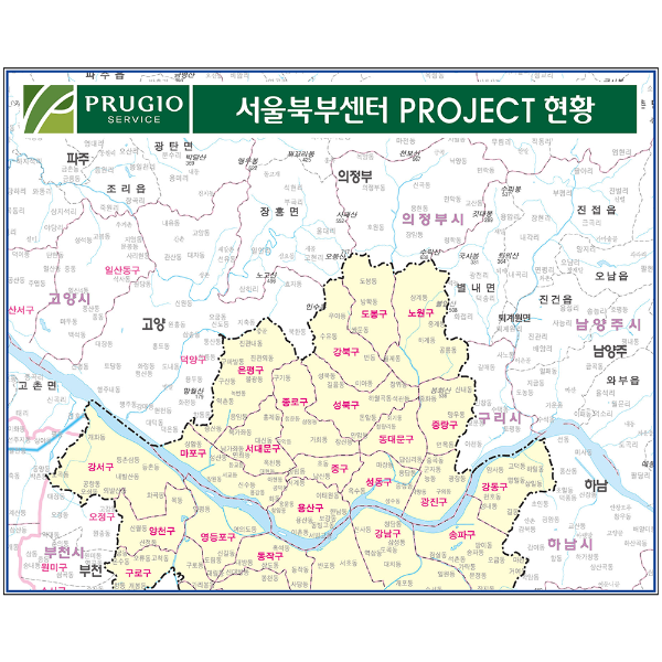 푸르지오 서울북부센터 프로젝트현황지도 (제작사례)