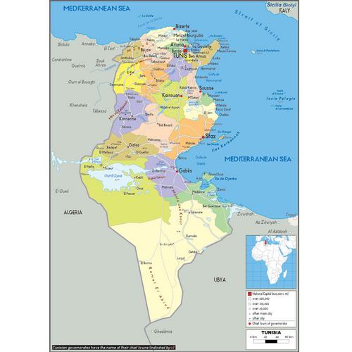 튀니지(tunisia map)지도