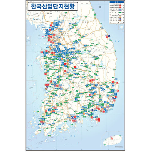 한국 산업단지 현황 (제작지도) 골프장,공단표시가능