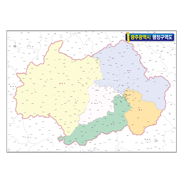 광주광역시 행정구역도 110cmX78cm 광주광역시 지도
