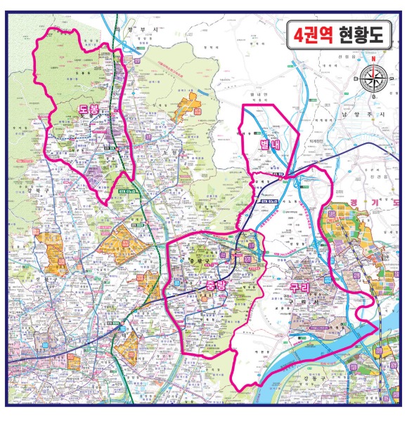 4권역 현황도 구역별 경계지도(제작사례)