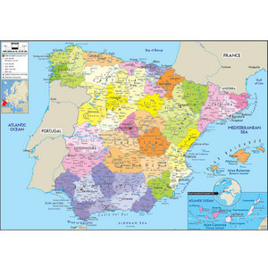 스페인(spain map)지도 (110cm-75cm)