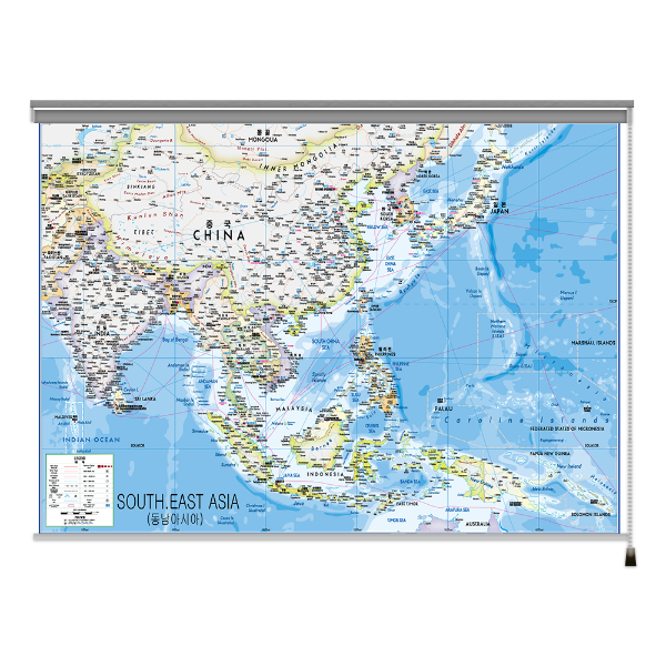 동남아시아지도 소size 롤스크린형 110cmx78cm