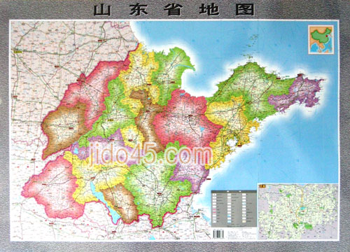 중국 산둥성지도(중문판)수입지도 118cm*78cm