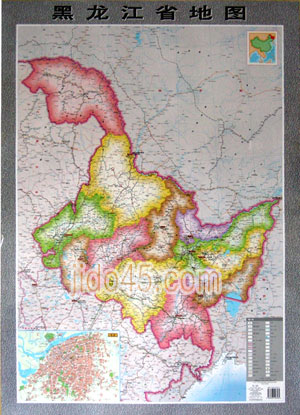 중국 흑룡강성 지도(중문판)수입지도 78cm*118cm
