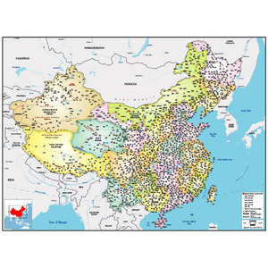 CHINA 중국지도 한영판(특대) - 코팅형 